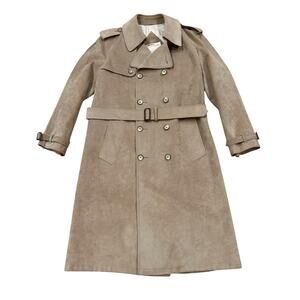 Vintage 70s Ultra Suede Trench Coat Jeffrey Banks Lakeland Mens 40 Tan Belted -